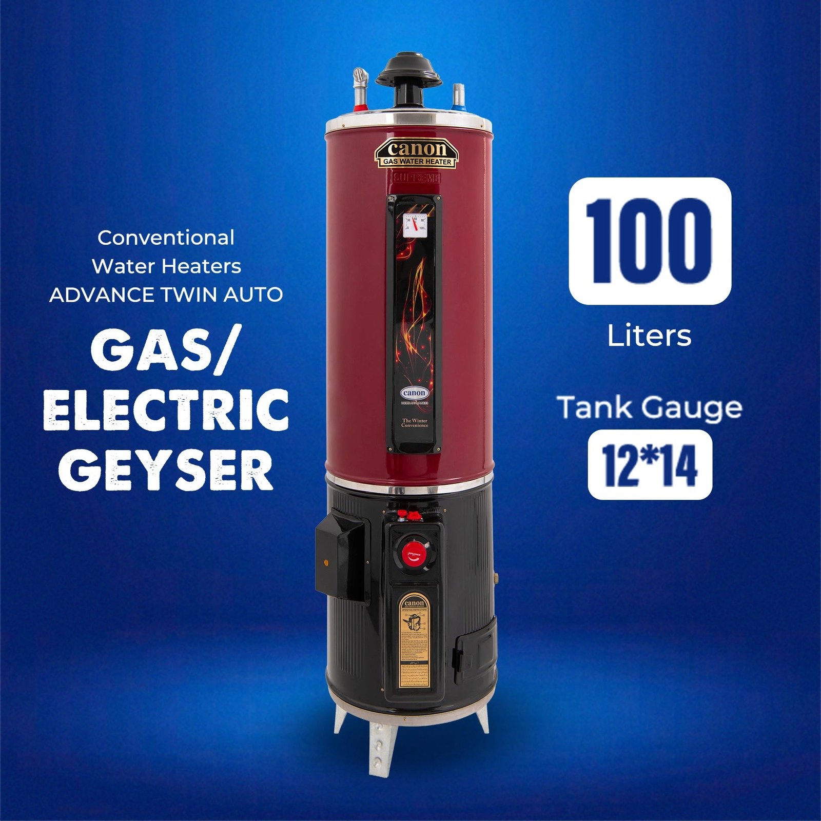 Canon Conventional Water Heater Geyser ADVANCE TWIN AUTO 100Ltr price in Pakistan - Image 2
