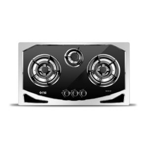 NasGas DG-931 BK Built-in Hob 3 Burner Black Glass Gas Stove