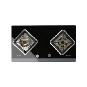NasGas DG-31 G Dual LPG + Natural Gas Built-in Hob 2 Burner Tempered Glass Gas Stove