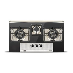 NasGas DG-222 BK Built-in Hob 3 Burner Black & Silver Gas Stove
