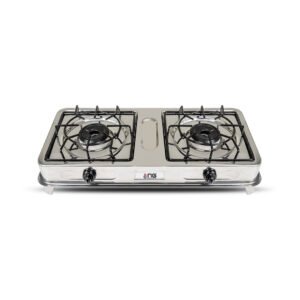NasGas DG-112 S Double Nozzle Steel Gas Stove (Rust-Proof Body)