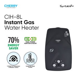 Cherry Instant Gas Water Heater 8 Liters Dual Ignition (Battery + Adapter)