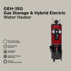 Cherry Water Heater GEH-35 Gallon Hybrid Electric + Gas Auto Ignition