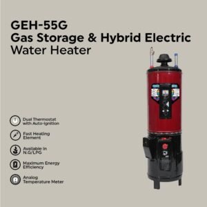 Cherry Water Heater GEH-55 Gallon Hybrid Electric + Gas Auto Ignition